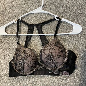 Victoria's Secret Black Lace Push Up Bra 32A